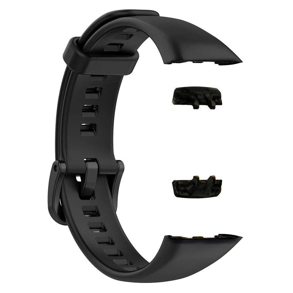 For Huawei Band 6 / Band 6 Pro / Honor Band 6 TPU Sport Strap Replacement Watch Band - Black - 1