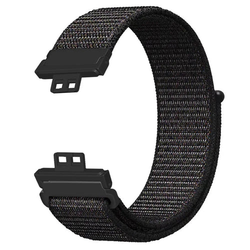 For Huawei Watch Fit Sport Loop Nylon Band Adjustable Magic Tape Replacement Wrist Strap - Black - 1