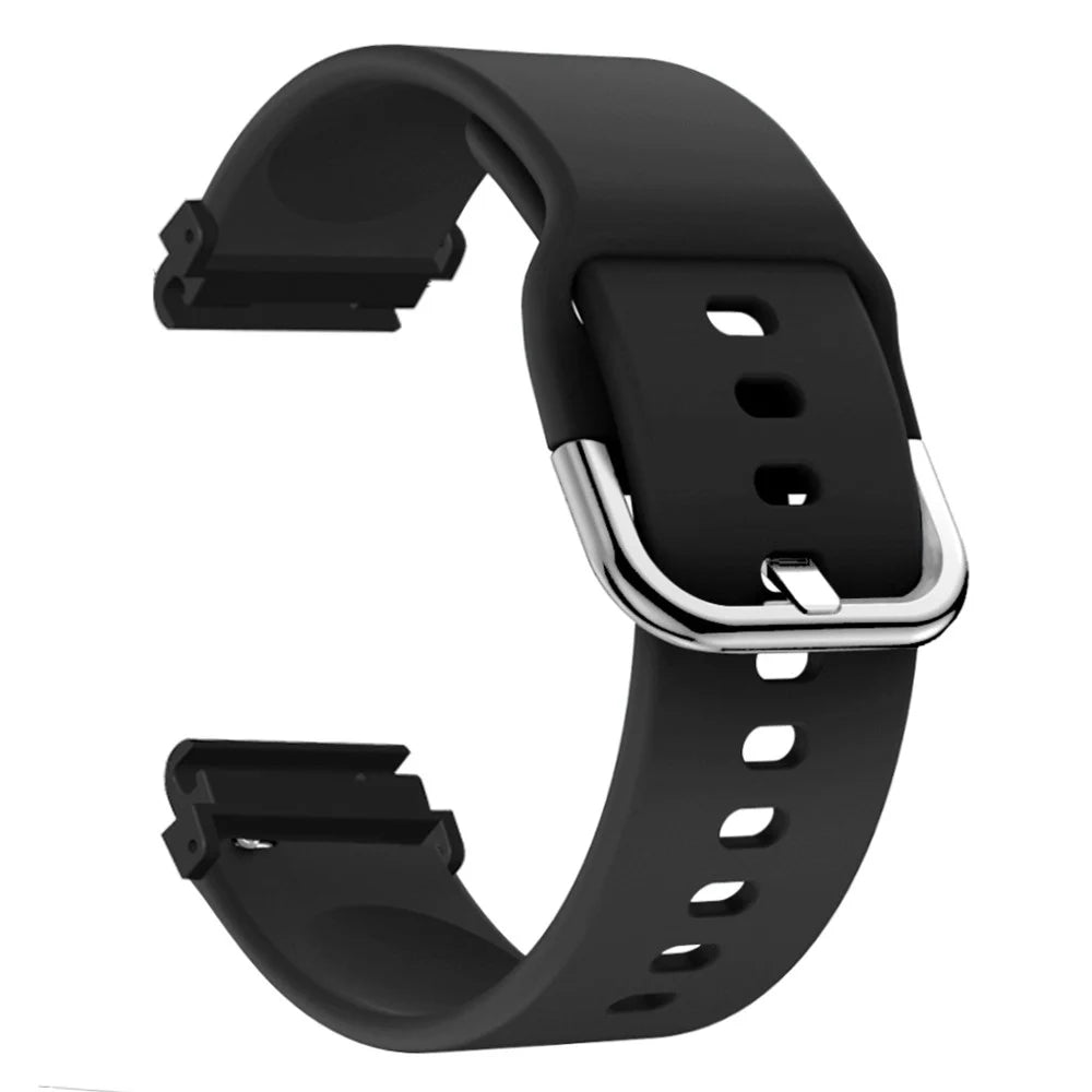 For Garmin Fenix 7S / 6S / 5S Watch Strap Silicone Breathable Replacement Bands with 20mm PC Connector - Black - 1