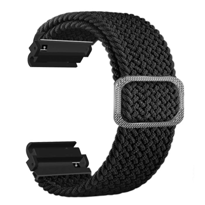 For Garmin Fenix 7S / 6S / 5S Stretchy Nylon Watch Strap Sport Wristbands with 20mm PC Connector - Black - 1
