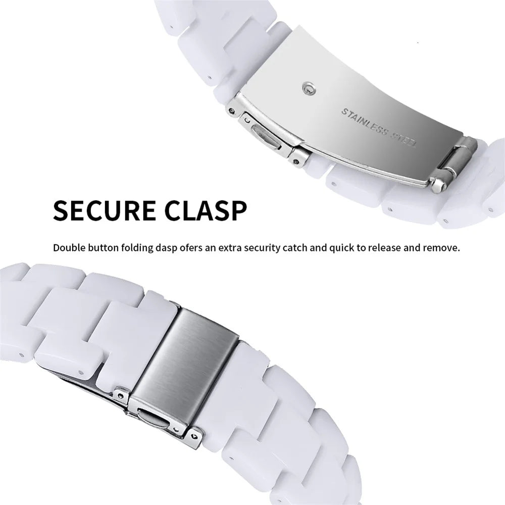 For Garmin Vivoactive 4 Replacement Watch Strap 22mm Waterproof Resin Watch Band - White - 2