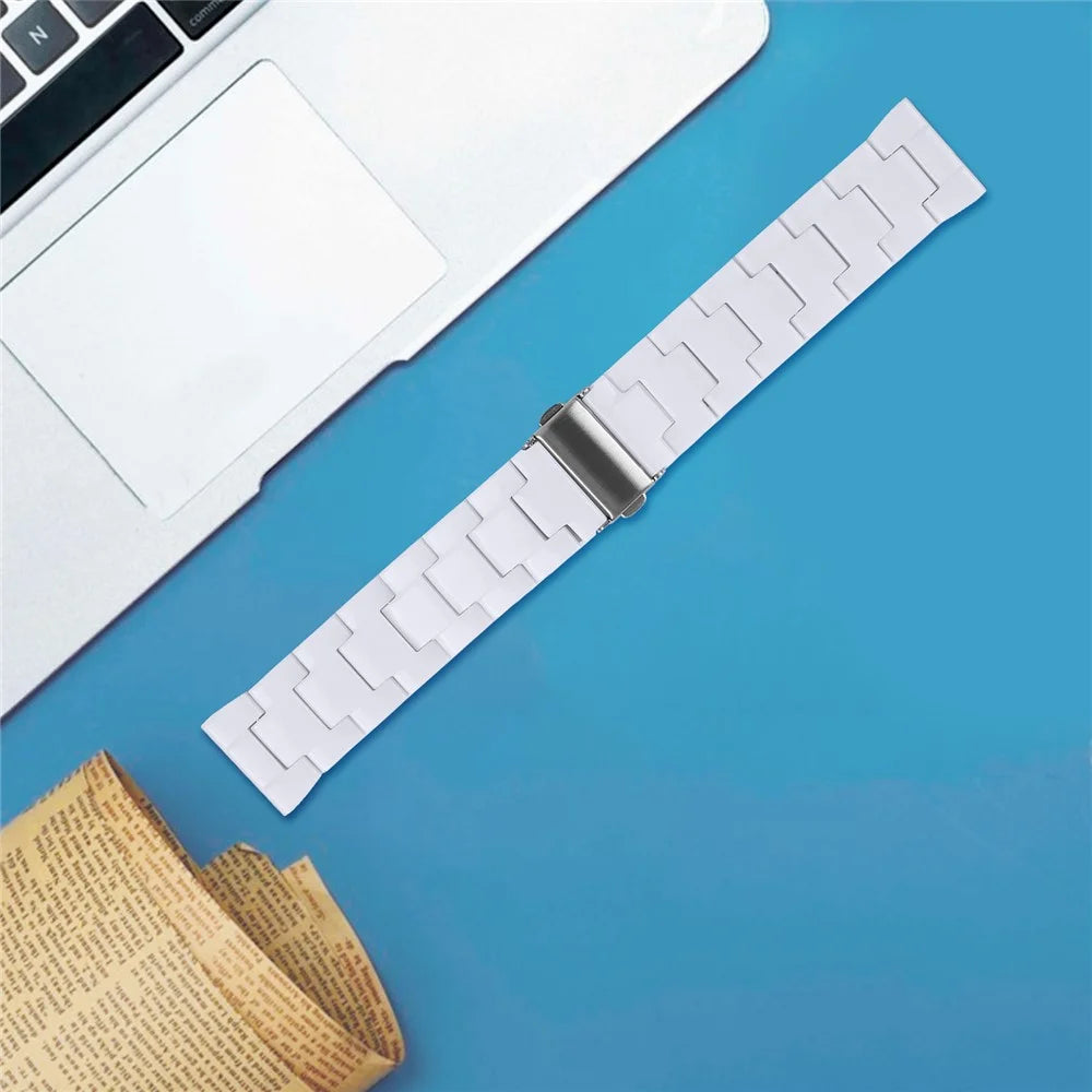 For Garmin Vivoactive 4 Replacement Watch Strap 22mm Waterproof Resin Watch Band - White - 3