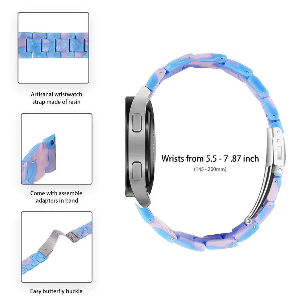 For Huawei Watch 4 Pro / Watch GT 3 / 2 46mm Replacement Watch Band Waterproof 22mm Resin Watch Strap - Blue / Pink - 3