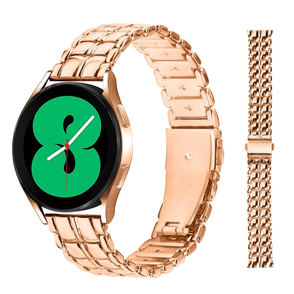 For Huami Amazfit Cheetah Pro 20mm Grid Texture Stainless Steel Strap Watch Band - Rose Gold - 3