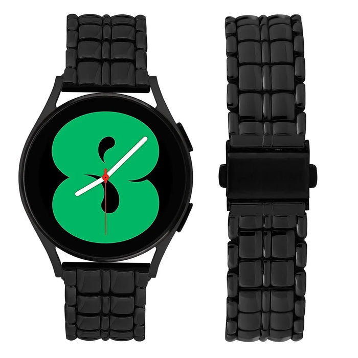 For Garmin Vivomove3 / GarminMove 3 20mm Grid Texture Stainless Steel Watch Band Replacement - Black - 4