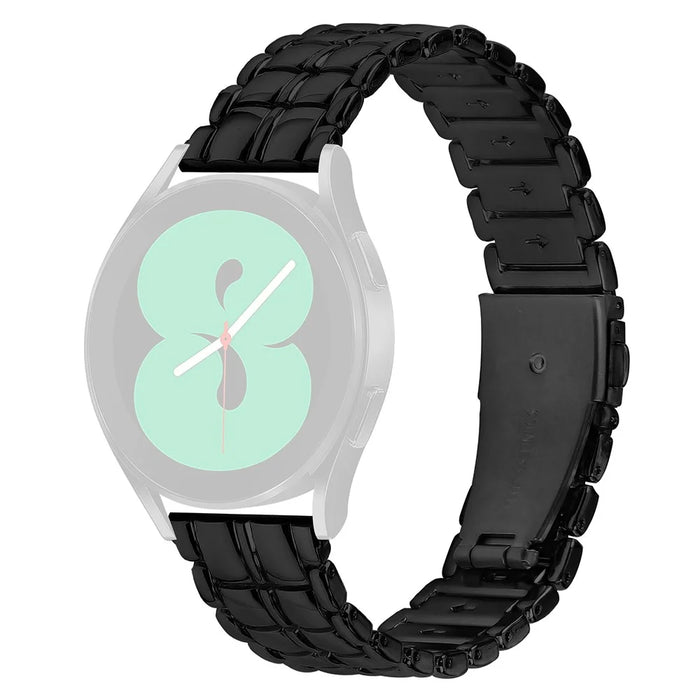 Replacement Strap for Garmin Vivomove  /  Vivomove HR 20mm Grid Texture Stainless Steel Watch Band - Black - 1