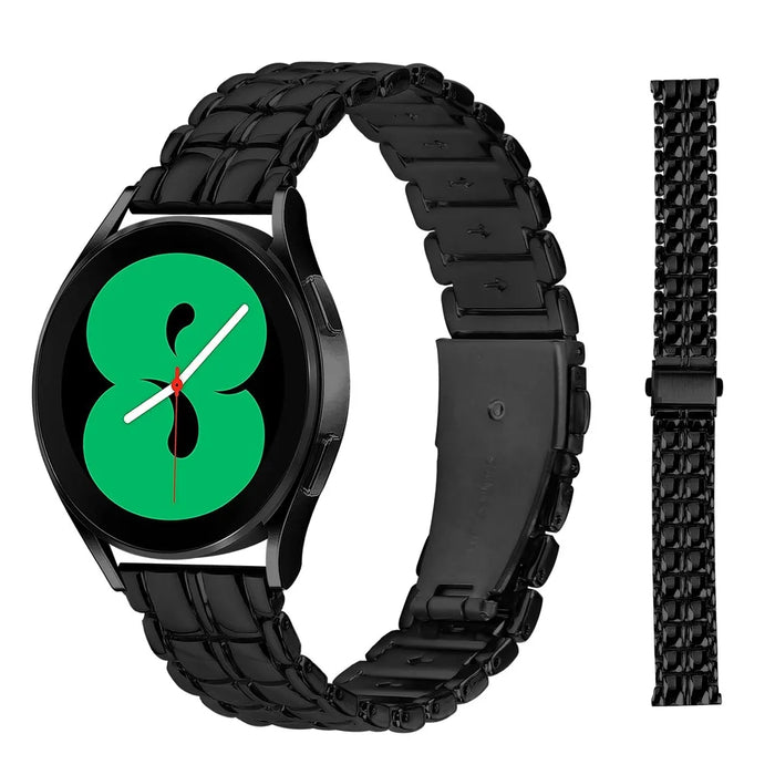 Replacement Strap for Garmin Vivomove  /  Vivomove HR 20mm Grid Texture Stainless Steel Watch Band - Black - 3