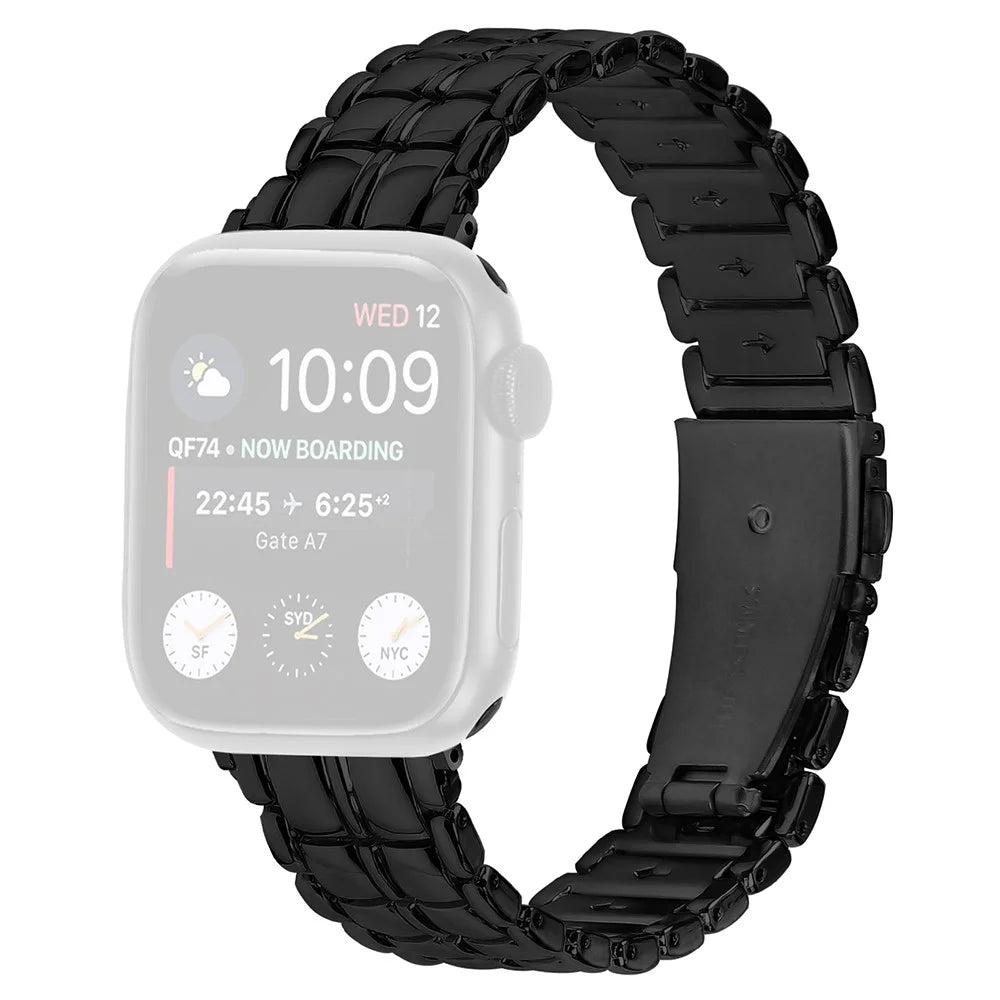 Watch Strap for Apple Watch Series 11 10 42mm / 9 8 7 41mm / SE3 SE2 SE 6 5 4 40mm / 3 2 1 38mm Metal Wrist Strap - Black - 1