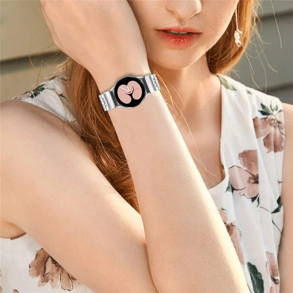 For Samsung Galaxy Watch6  /  Watch6 Classic Stainless Steel Wrist Band Smart Watch Strap - Silver - 5