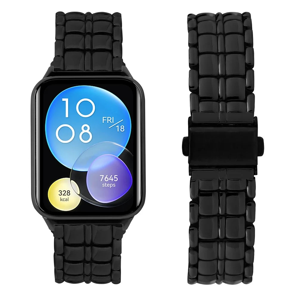 For Xiaomi Smart Band 10 Pro / 9 Pro / 8 Pro / Redmi Watch 6 / 5 / 4 Metal Wrist Band Replacement Smart Watch Strap - Black - 3