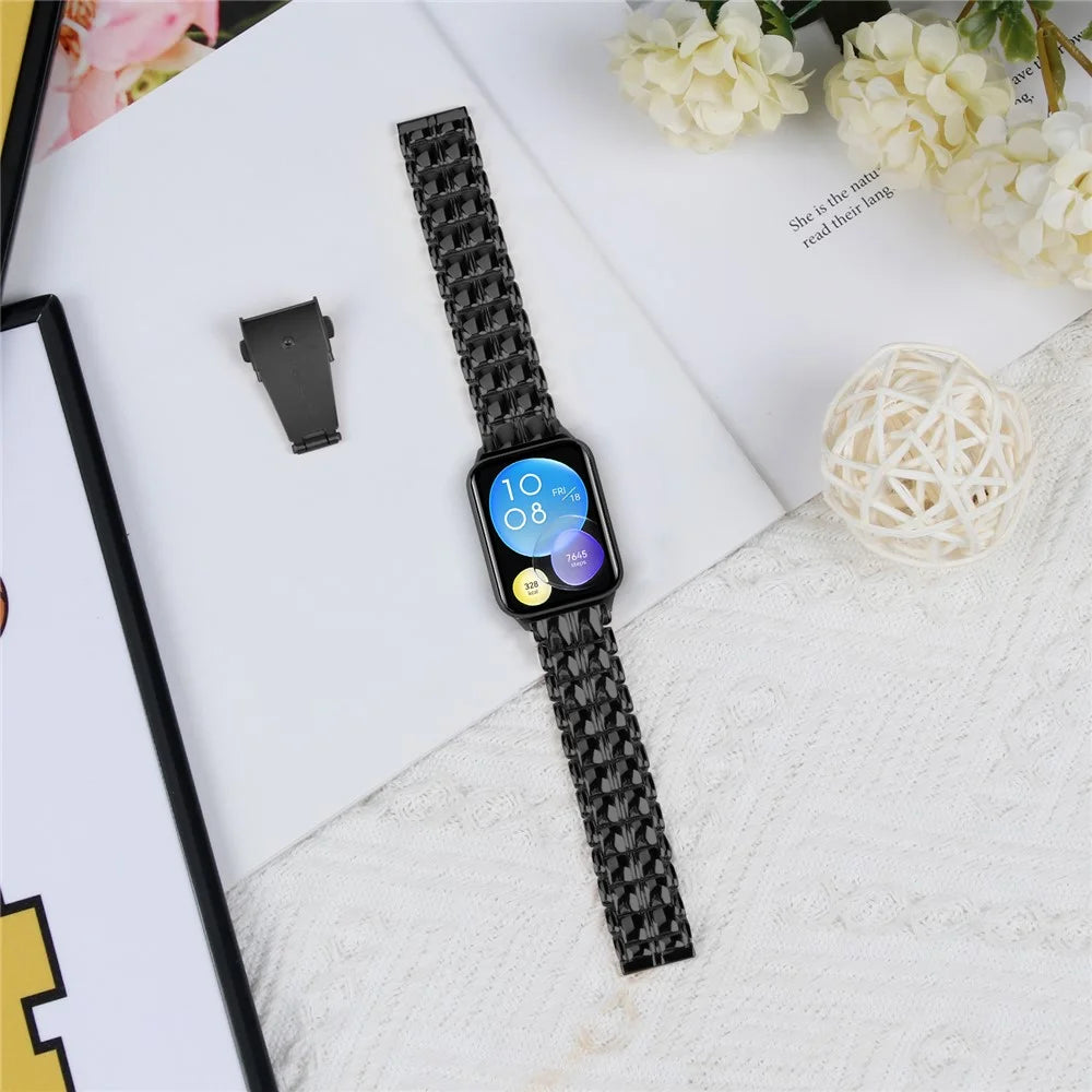 For Xiaomi Smart Band 10 Pro / 9 Pro / 8 Pro / Redmi Watch 6 / 5 / 4 Metal Wrist Band Replacement Smart Watch Strap - Black - 4