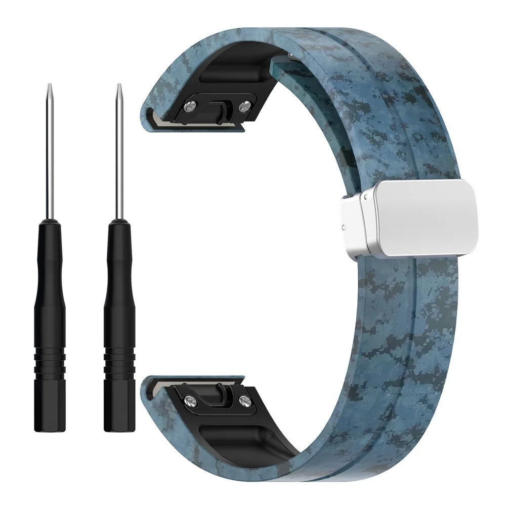 For Garmin Fenix 7S / 6S Pro / 5S Plus / Instinct 2S Camouflage Watch Bands Silver Buckle 20mm Sports Strap - Mosaic - 2