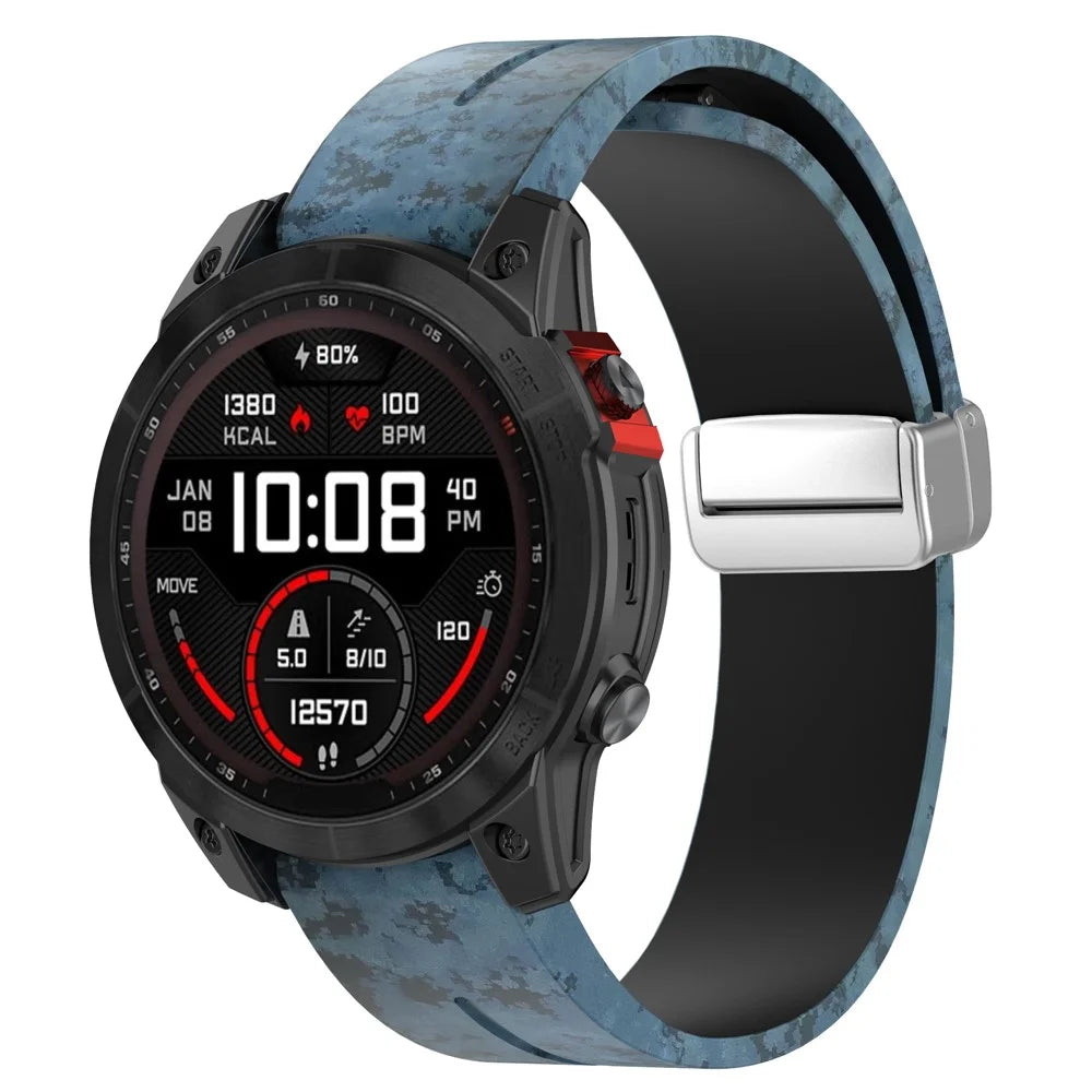 For Garmin Fenix 7S / 6S Pro / 5S Plus / Instinct 2S Camouflage Watch Bands Silver Buckle 20mm Sports Strap - Mosaic - 3