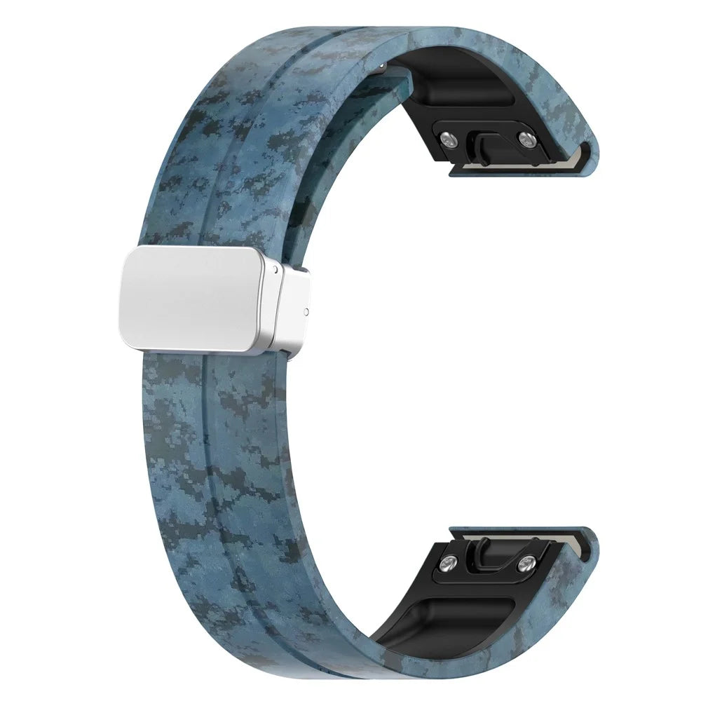 For Garmin Fenix 7S / 6S Pro / 5S Plus / Instinct 2S Camouflage Watch Bands Silver Buckle 20mm Sports Strap - Mosaic - 4