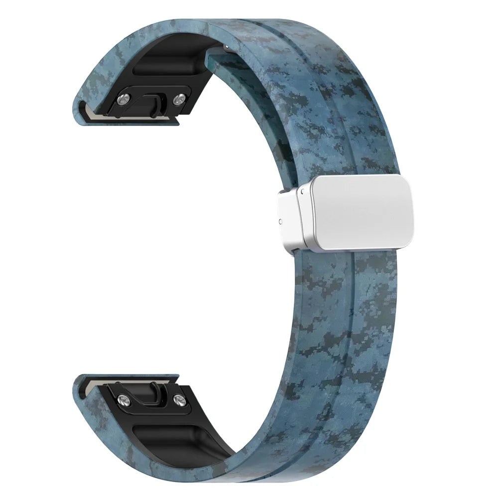 For Garmin Fenix 7S / 6S Pro / 5S Plus / Instinct 2S Camouflage Watch Bands Silver Buckle 20mm Sports Strap - Mosaic - 5