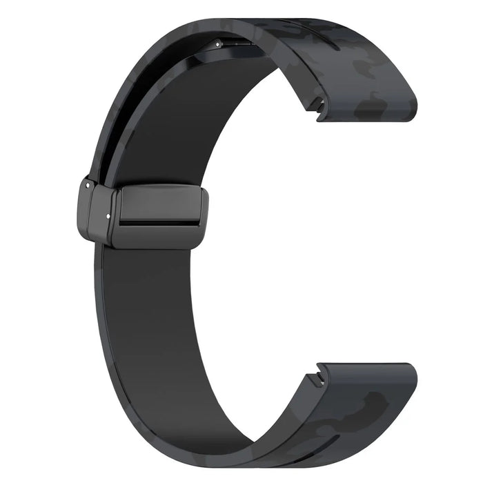 For Garmin Fenix 7 / Forerunner 965 / 955 / 945 / 935 Watch Band Black Buckle 22mm Camouflage Wriststrap - Camo Grey - 5