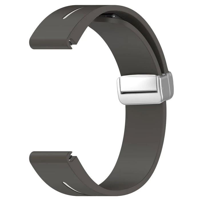 For Garmin Fenix 7 / Forerunner 965 / 955 / 945 / 935 Watch Band Dual Color 22mm Strap with Silver Buckle - Grey+White - 7