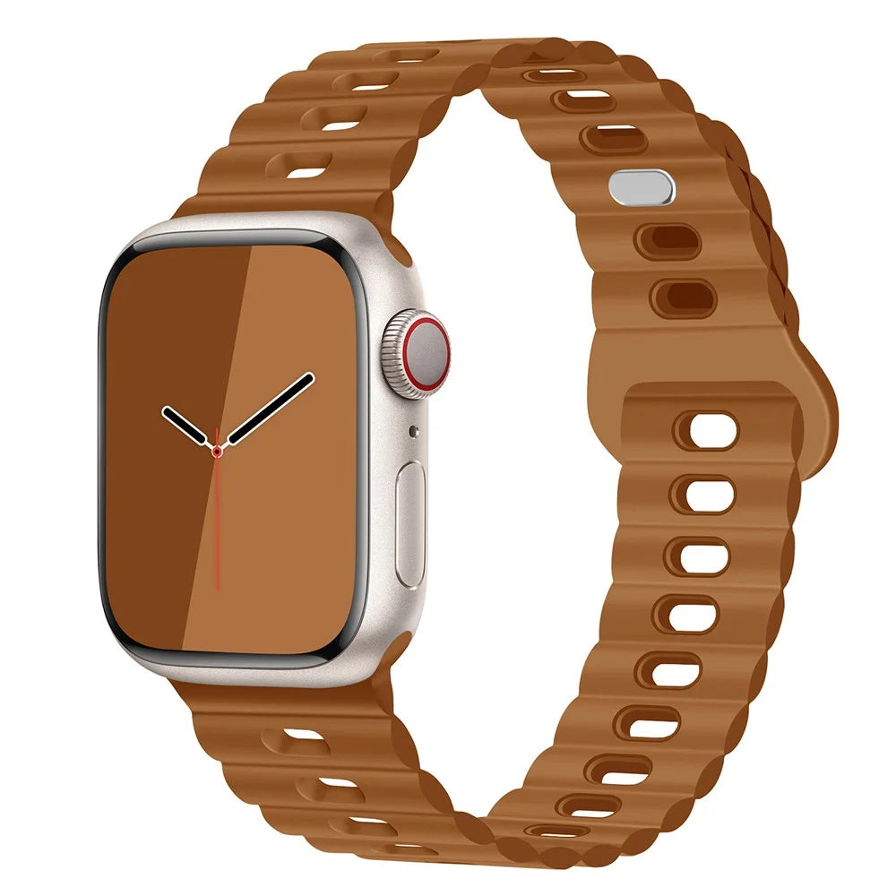 For Apple Watch Ultra 3 2 1 49mm / Series 11 10 46mm / 9 8 7 45mm / SE3 SE2 SE 6 5 4 44mm / 3 2 1 42mm Silicone Watch Band - Brown - 2