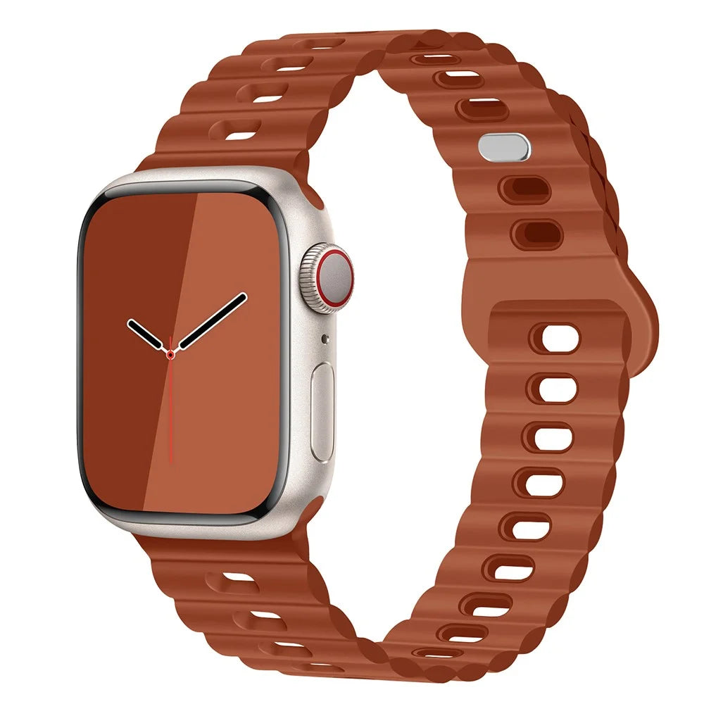 Watch Strap for Apple Watch Series 11 10 42mm / 9 8 7 41mm / SE3 SE2 SE 6 5 4 40mm / 3 2 1 38mm Silicone Watch Band - Brown - 2