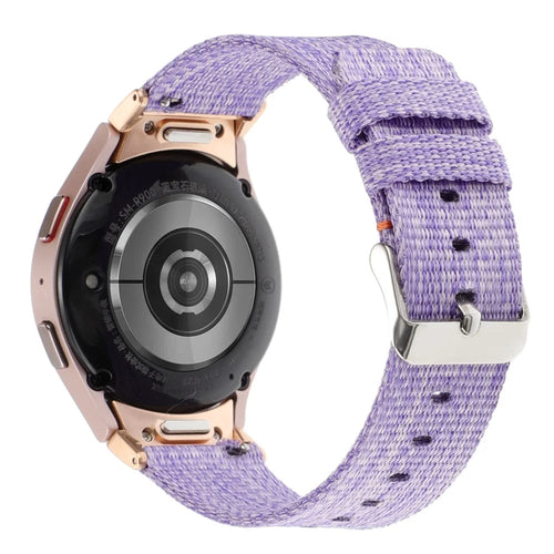 For Samsung Galaxy Watch FE 40mm / Watch6 / Watch6 Classic / Watch 5 / Watch 5 Pro Watch Band Adjustable Nylon Wrist Strap - Light Purple - 1