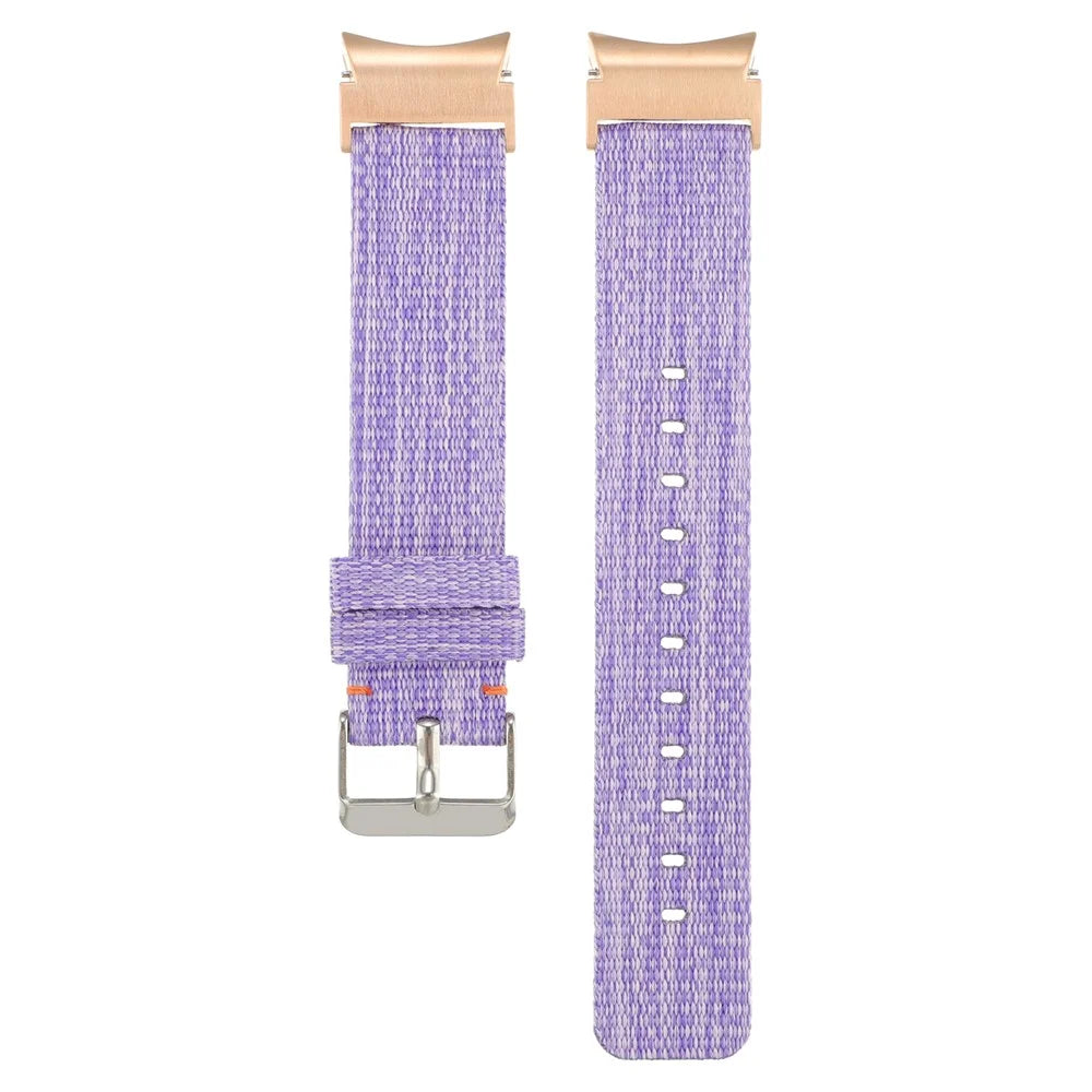 For Samsung Galaxy Watch FE 40mm / Watch6 / Watch6 Classic / Watch 5 / Watch 5 Pro Watch Band Adjustable Nylon Wrist Strap - Light Purple - 3