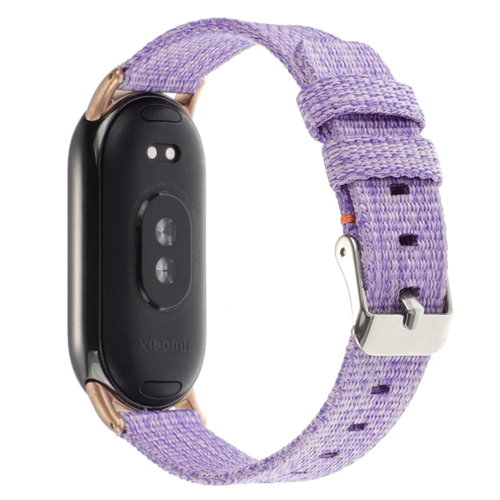 For Xiaomi Smart Band 9 NFC / 9 / 8 NFC / 8 Nylon Watch Strap Adjustable Wrist Band Replacement - Light Purple - 1