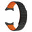 For Suunto Core Magnetic Watch Band 22mm Skin-Friendly Silicone Strap - Black+Orange - 3