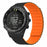 For Suunto Core Magnetic Watch Band 22mm Skin-Friendly Silicone Strap - Black+Orange - 4