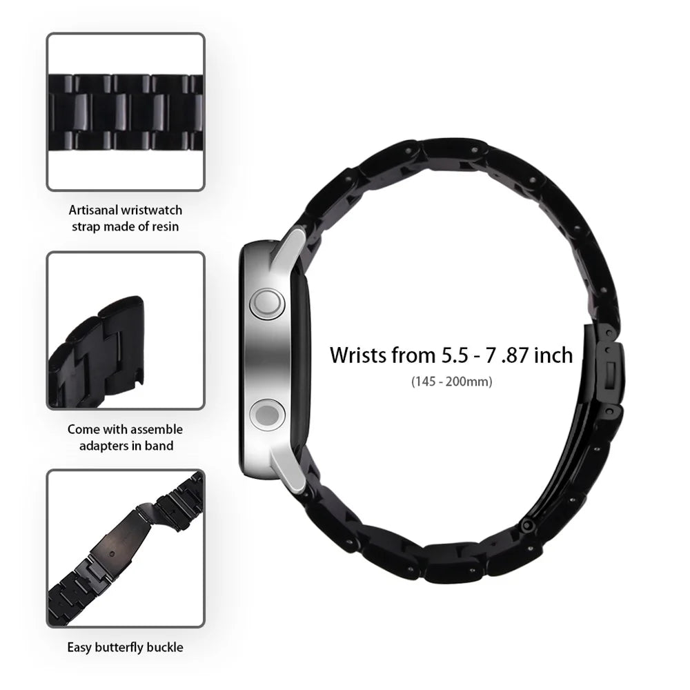For Misfit Vapor Watch Band Waterproof Resin Replacement Watch Strap - Black - 3