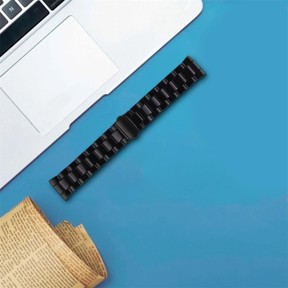 For Misfit Vapor Watch Band Waterproof Resin Replacement Watch Strap - Black - 4