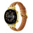 20mm Universal Smart Watch Band Genuine Cow Leather Strap Replacement - Khaki+Gold Buckle - 3