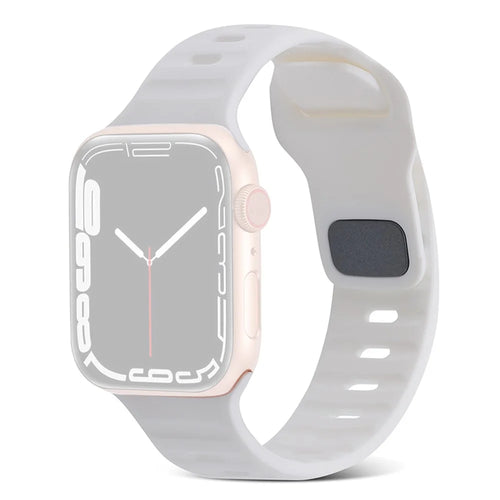 Watch Strap for Apple Watch Series 11 10 42mm / 9 8 7 41mm / SE3 SE2 SE 6 5 4 40mm / 3 2 1 38mm Smart Watch Silicone Band - White - 1