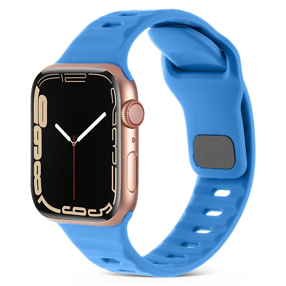 For Apple Watch Ultra 3 2 1 49mm / Series 11 10 46mm / 9 8 7 45mm / SE3 SE2 SE 6 5 4 44mm / 3 2 1 42mm Silicone Strap Replacement - Blue - 2