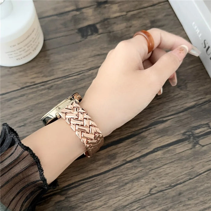 18mm V-shaped Zinc Alloy Watchband Metal Universal Replacement Watch Strap - Gold - 5