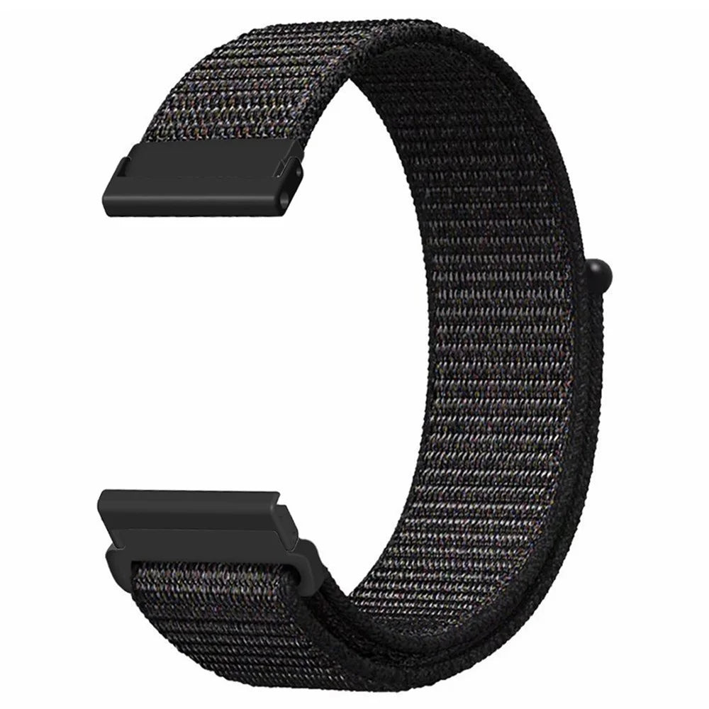 For Suunto Spartan Sport Wrist HR Baro / Suunto 7 Strap 24mm Nylon Sport Loop Watch Bands - Black - 1