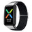 For Oppo Watch Free Replacement Strap Braided Elastic Fabric Watch Band with Silver Connector - Black - 2