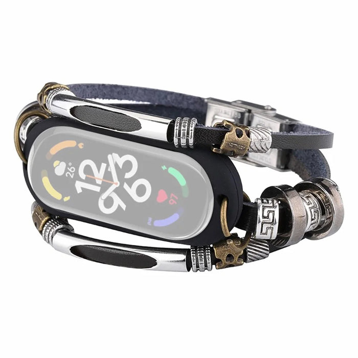 For Xiaomi Mi Band 7 / 6 / 5 NFC Beaded Bracelet Watch Beaded Alloy DIY Watch Strap - 1