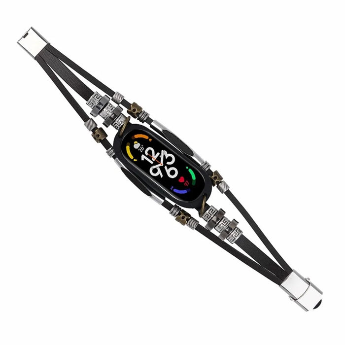 For Xiaomi Mi Band 7 / 6 / 5 NFC Beaded Bracelet Watch Beaded Alloy DIY Watch Strap - 3