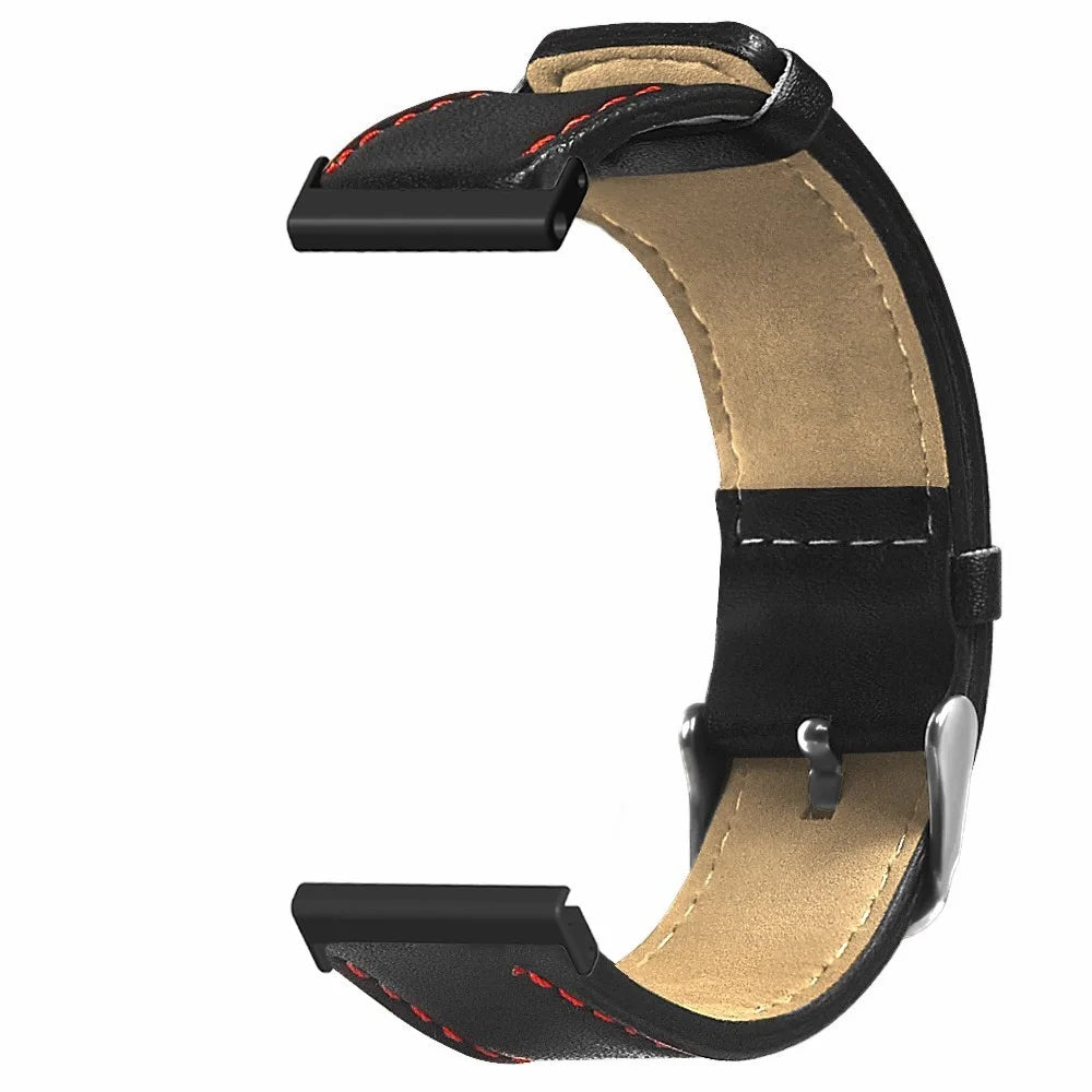 For Suunto Spartan Sport Wrist HR Baro / Suunto 7 Watch Strap 24mm Genuine Cow Leather Bands - Black - 2