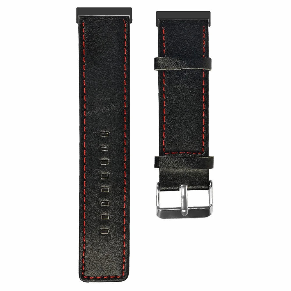 For Suunto Spartan Sport Wrist HR Baro / Suunto 7 Watch Strap 24mm Genuine Cow Leather Bands - Black - 3