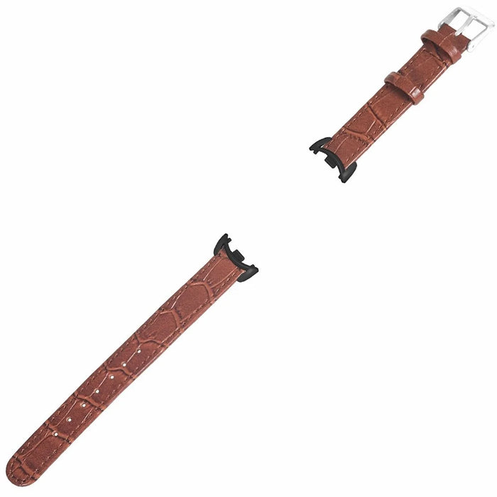 For Xiaomi Smart Band 9 NFC / 9 / 8 NFC / 8 Replacement Strap Bamboo Texture Cowhide Leather Band - Brown - 3
