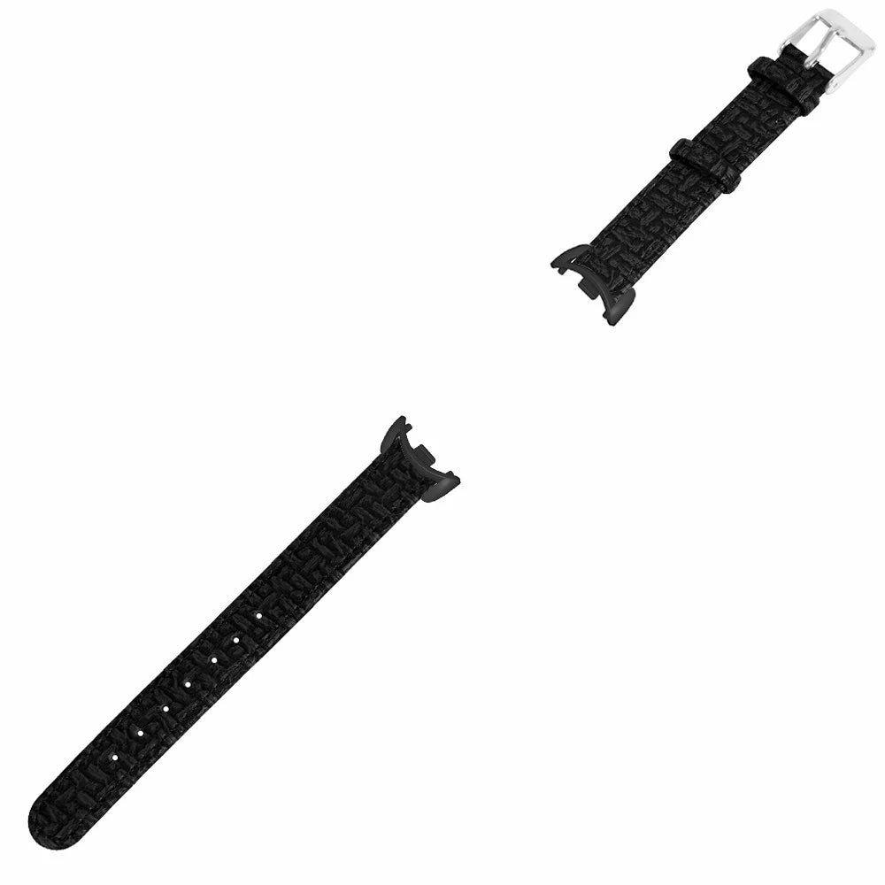 For Xiaomi Smart Band 9 NFC / 9 / 8 NFC / 8 Wrist Strap Woven Texture Cowhide Leather Band - Black - 3