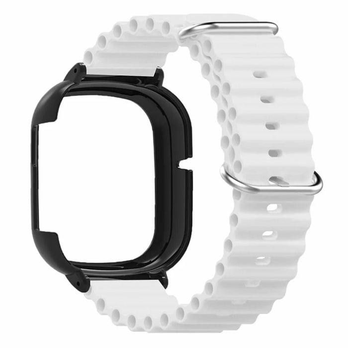 For Honor Watch 4 Wrist Strap Replacement Silicone Band with Watch Case - White - 2