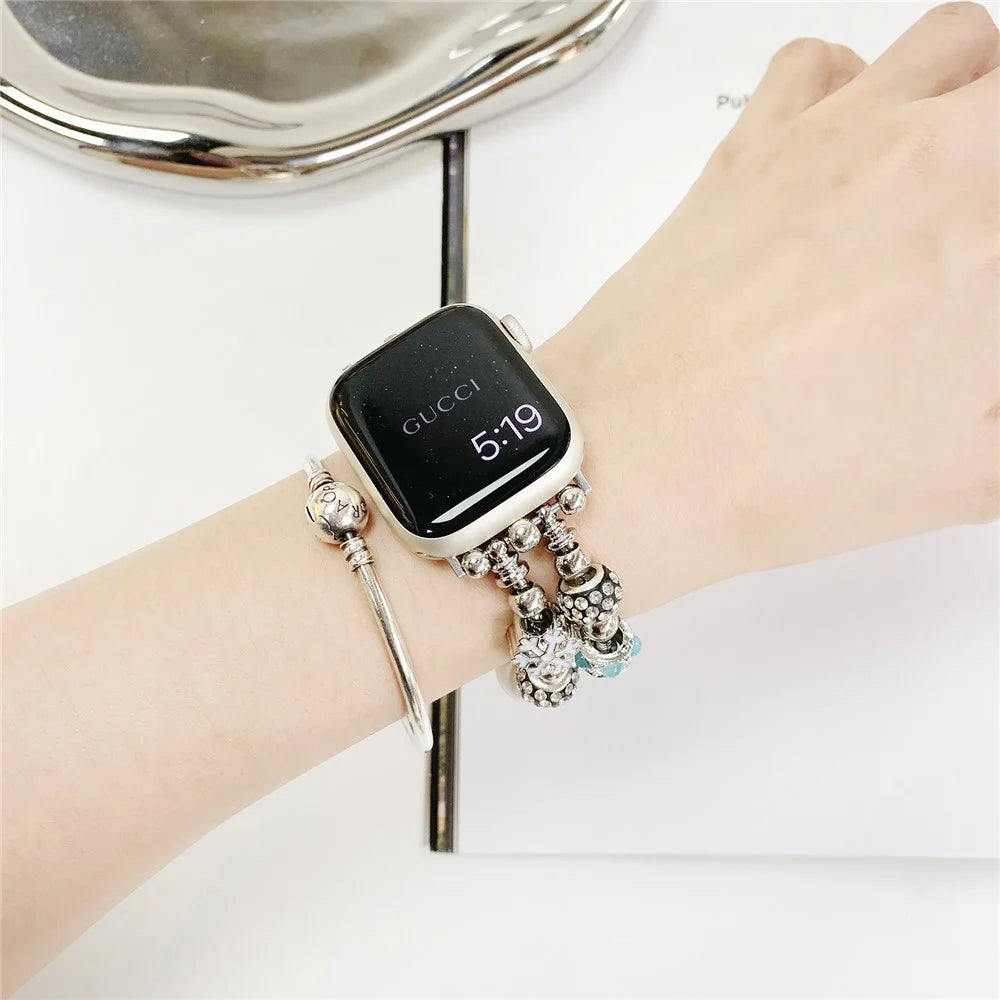 Watch Band for Apple Watch Series 11 10 42mm / 9 8 7 41mm / SE3 SE2 SE 6 5 4 40mm / 3 2 1 38mm Jewelry Bracelet Watch Band - Pink - 3