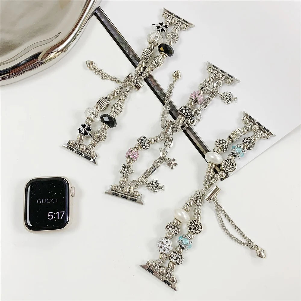Watch Band for Apple Watch Series 11 10 42mm / 9 8 7 41mm / SE3 SE2 SE 6 5 4 40mm / 3 2 1 38mm Jewelry Bracelet Watch Band - Pink - 4