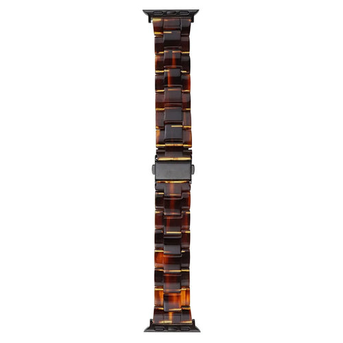 Watch Band for Apple Watch Series 11 10 42mm / 9 8 7 41mm / SE3 SE2 SE 6 5 4 40mm / 3 2 1 38mm Watch Strap Resin Wrist Band - Tortoiseshell - 1