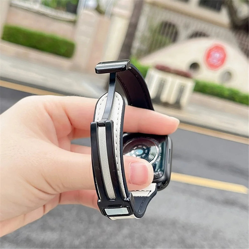 Watch Band for Apple Watch Series 11 10 42mm / 9 8 7 41mm / SE3 SE2 SE 6 5 4 40mm / 3 2 1 38mm Soft Leather Wrist Strap - White - 6