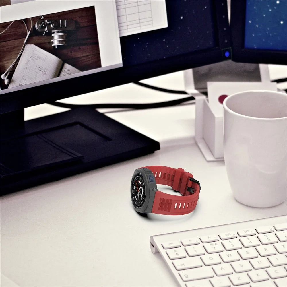 For Huami Amazfit Active Edge A2212 Replacement Wrist Band Soft Silicone Watch Strap - Pink - 6