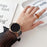 18mm Universal Wrist Watch Band Canvas Strap Replacement with Magnetic Buckle - Black+Grey - 3
