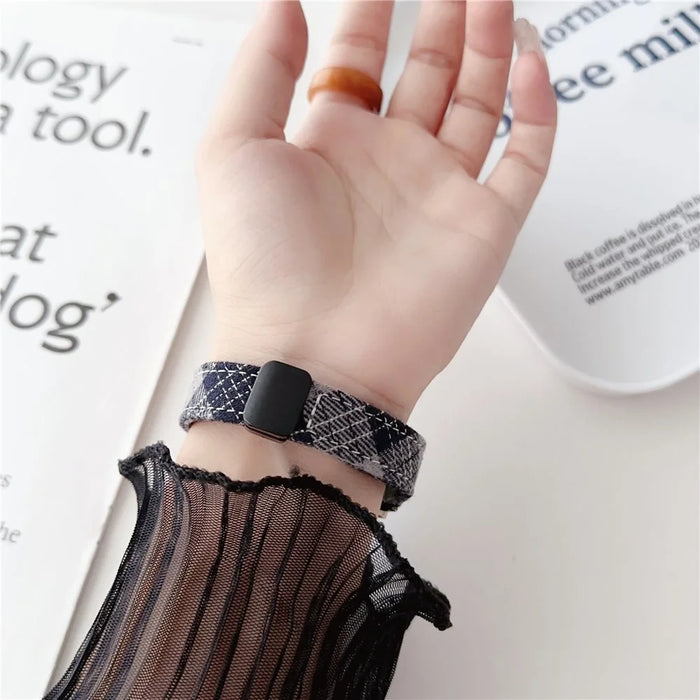 18mm Universal Wrist Watch Band Canvas Strap Replacement with Magnetic Buckle - Black+Grey - 5